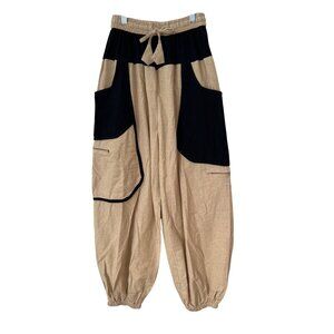 Transtar Elastic Waist Pull On Jogger Pants Women S/M Langenlook Balloon Tan